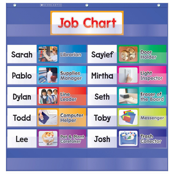 Scholastic Teaching Resources Scholastic Class Jobs Pocket Chart with Cards 9780545114806